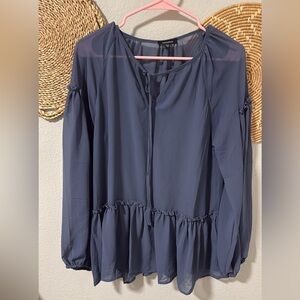 Mittoshop Sheer Navy Blouse